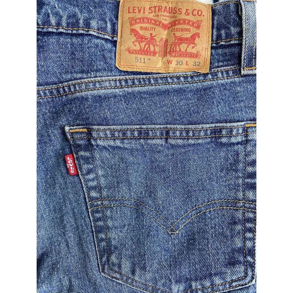 近全新正品Levis 511(W30)藍系刷白彈性牛仔褲