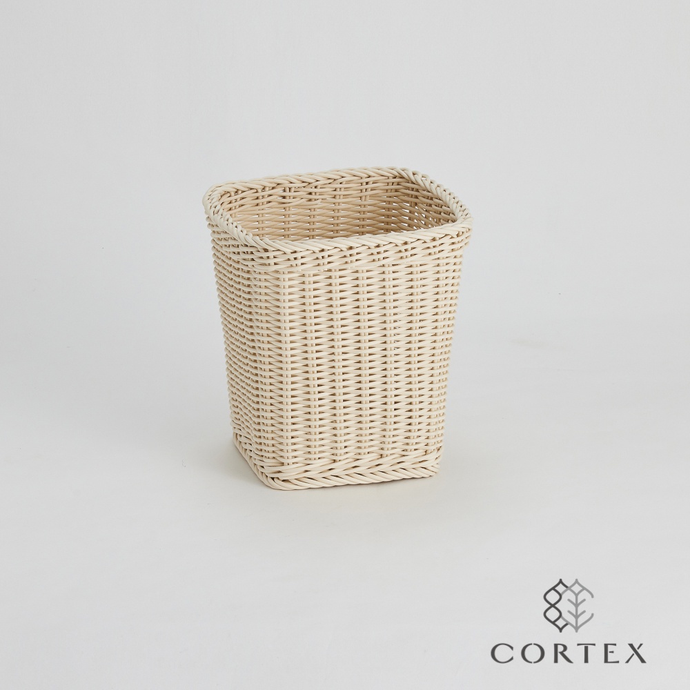 CORTEX 編織籃 仿藤籃 方筒型W27 米白色