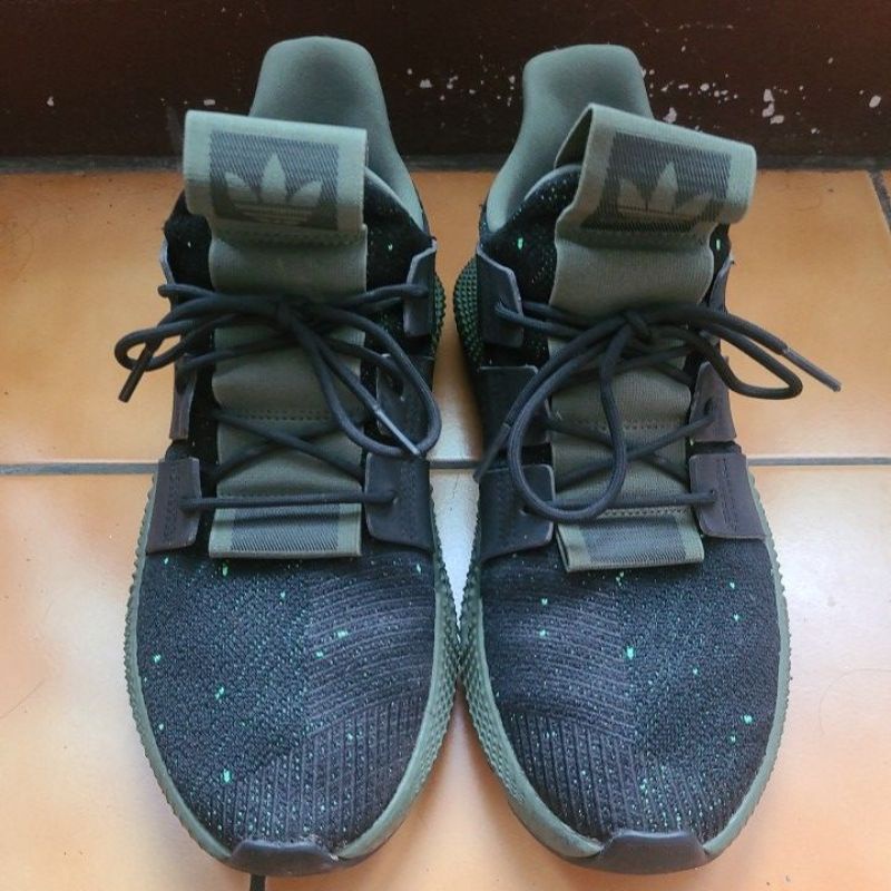 Adidas prophere 老爹鞋3M反光Logo US9.5號 B37467黑軍綠-少穿如新