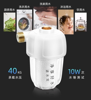 雙銅口水龍頭過濾器水除氯過濾器前置濾水器淨水器家用熱水器洗衣機通用水垢濾水寶濾芯