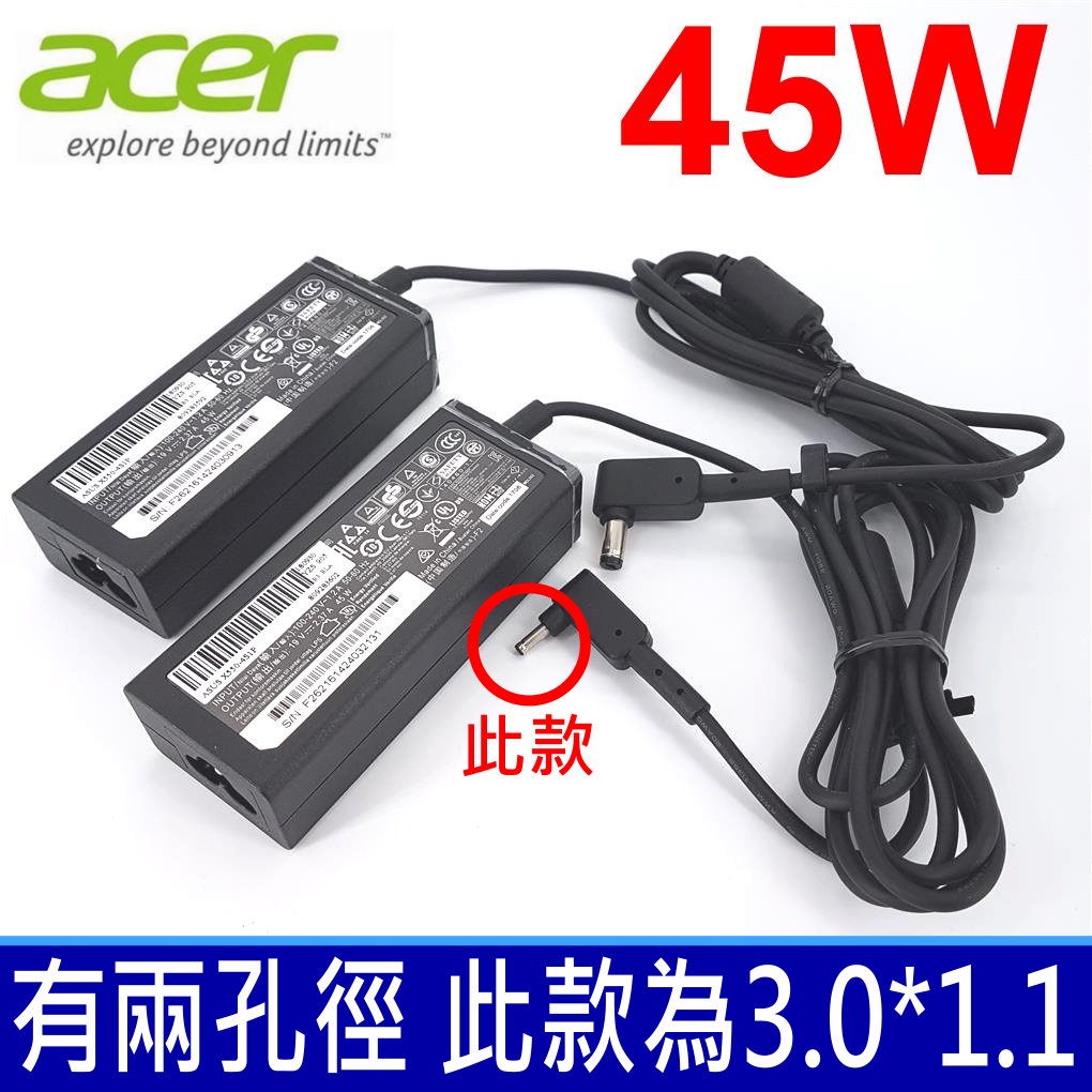 ACER 宏碁 高品質 45W 細頭 變壓器 Chromebook CB3-531 13 14 PA-1450-26