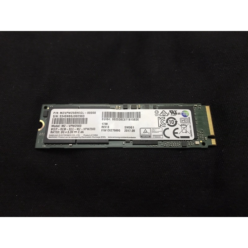 256GB SSD M.2 PCIE 固態式硬碟 三星 Samsung