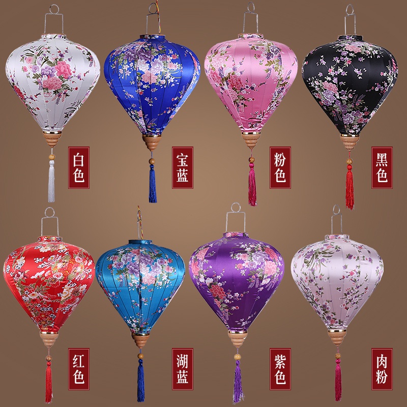 【燈籠專賣店】鑽石新款古藝熱氣球布方形復古中國風古風花燈燈籠掛飾新年裝飾