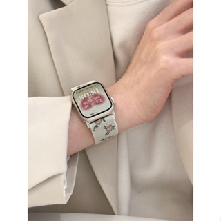 applewatch 彈力編織碎花錶帶 適用於蘋果applewatch7手錶iwatch8SE女款