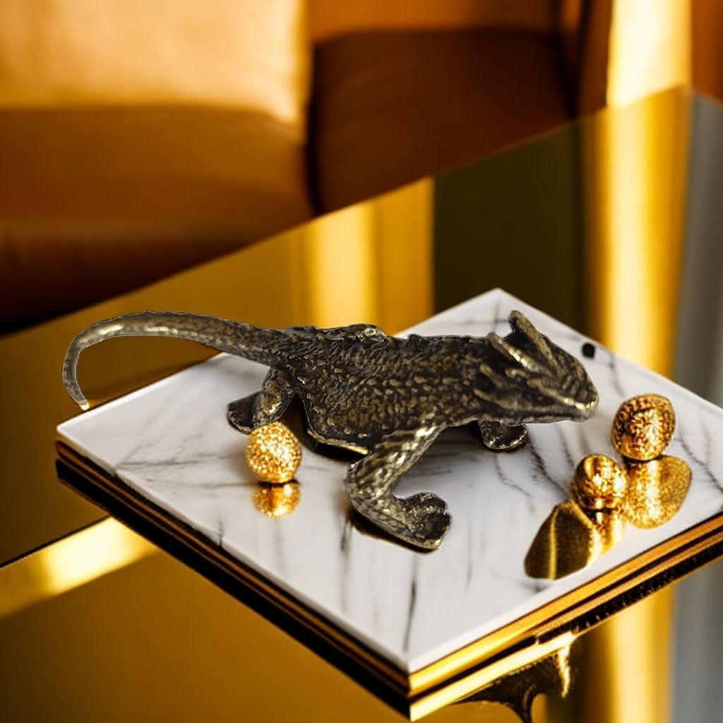 新款創意復古合金實心蜥蜴桌面擺件 茶寵擺件 金屬現代風格變色龍工藝品 居家裝飾擺件 玄關裝飾擺件