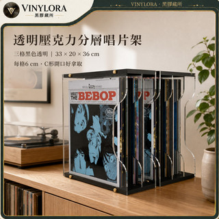 【透明壓克力黑膠唱片分層架】CD專輯展示架丨漫畫收納盒 分層光碟置物架 桌面唱片封面陳列架 透明專輯收納展示盒