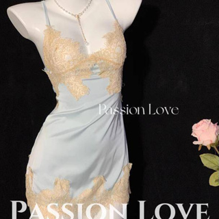 「Passion love」現貨 蕾絲花邊睡裙睡袍 性感情趣內衣