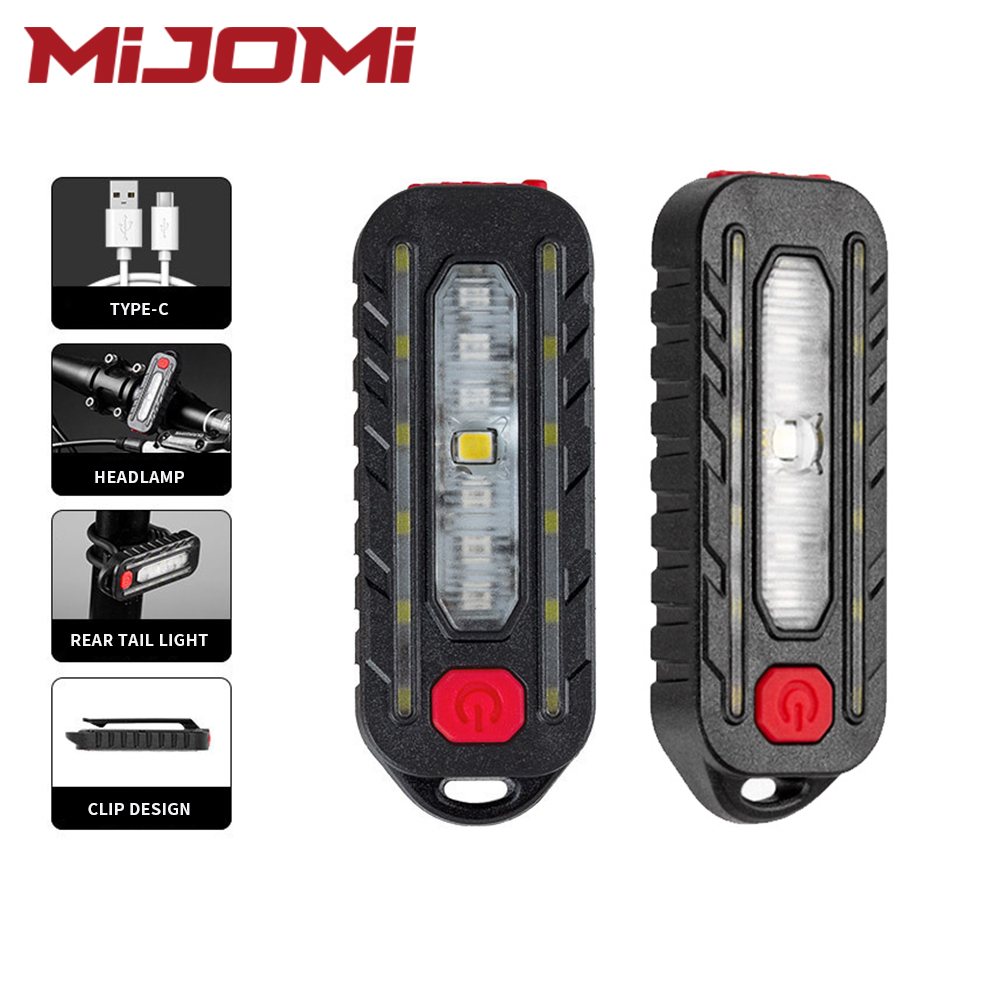 Mijomi 迷你手電筒可充電,K6 防水手電筒,適用於自行車前燈,帶鑰匙扣手電筒支架的 COB LED 工作燈,用於戶
