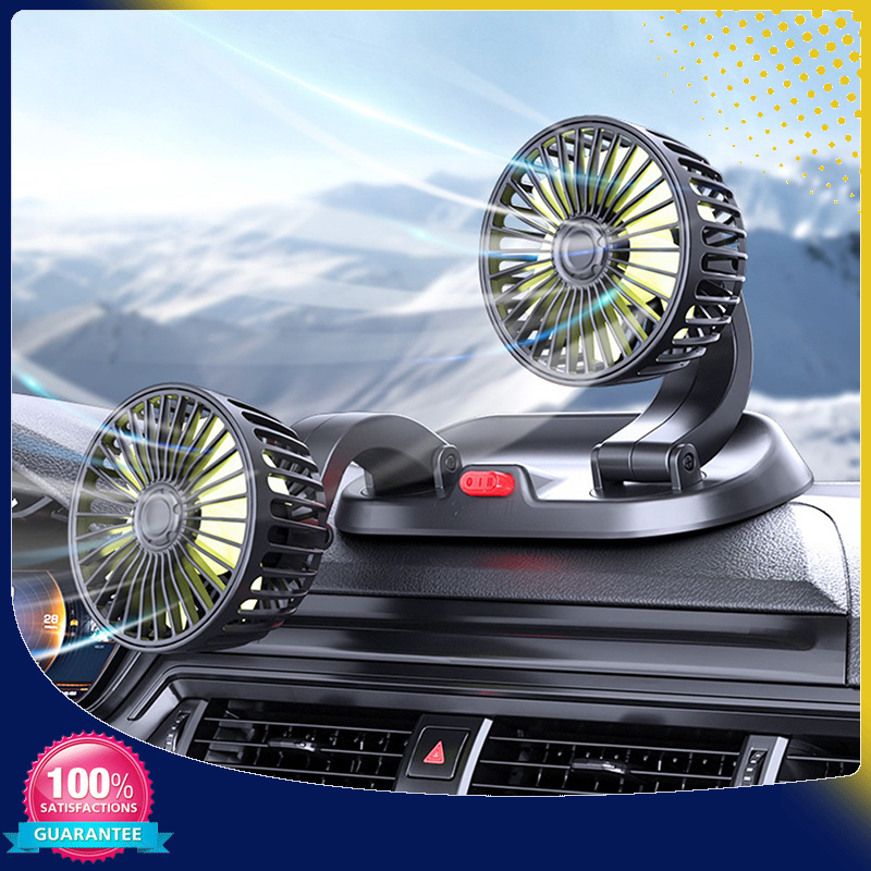 汽車強力雙風扇空調雙增壓冷卻器360° 用於汽車廂式貨車的台式 USB 迷你風扇 Kipas Kereta HomeCa