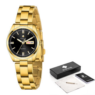 Wwoor 女士手錶不銹鋼石英腕錶創意設計女士時鐘女錶-8804
