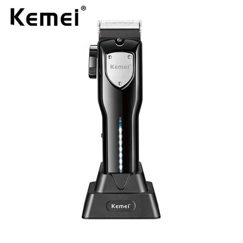 KEMEI 科美充電式理髮器無繩可調式剃須電動理髮器強力理髮機帶充電底座