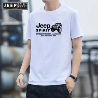 Jeep SPIRIT 1941 ESTD夏季新款男士短袖T恤印花圓領透氣青年打底襯衫