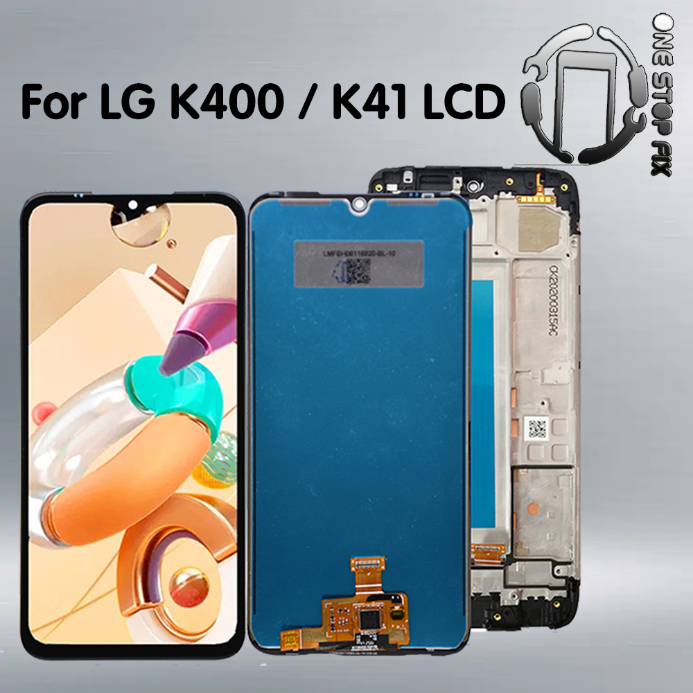 適用於 LG K41 K400 LCD 顯示屏觸摸屏數字化儀組件帶框架 K400UM K400MM LCD 更換零件