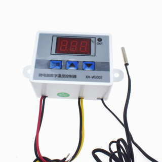 W3002 XH-W3002 數字 LED 溫度控制器 DC 12V 24V 110V-220V 10A 帶探頭傳感器的