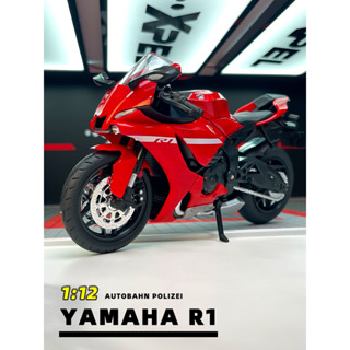 Z華一模型 1:12 Yamaha 雅馬哈 R1機車模型車裝飾收藏擺件生日新年耶誕 模擬合金機車 模型機車男孩合金玩具