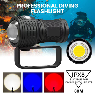 潛水補光燈 DRC01 潛水手電筒 COB 燈珠防水 LED 視頻燈填充潛水夜燈閃光燈,適用於運動相機燈籠