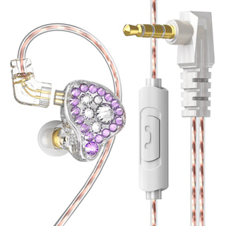 Fonge Q2Pro 音樂主機監聽耳機女孩鑲鑽 HiFi 耳機返回 3m 可更換線移動電腦 3.5mm