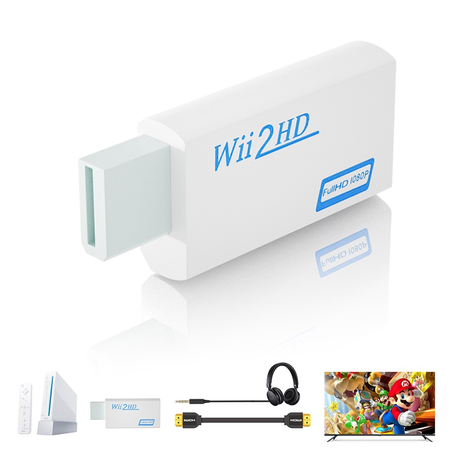 Wii 轉 HDMI Wii2HDMI 全高清 FHD 1080P 轉換器適配器 3.5mm 音頻輸出插孔