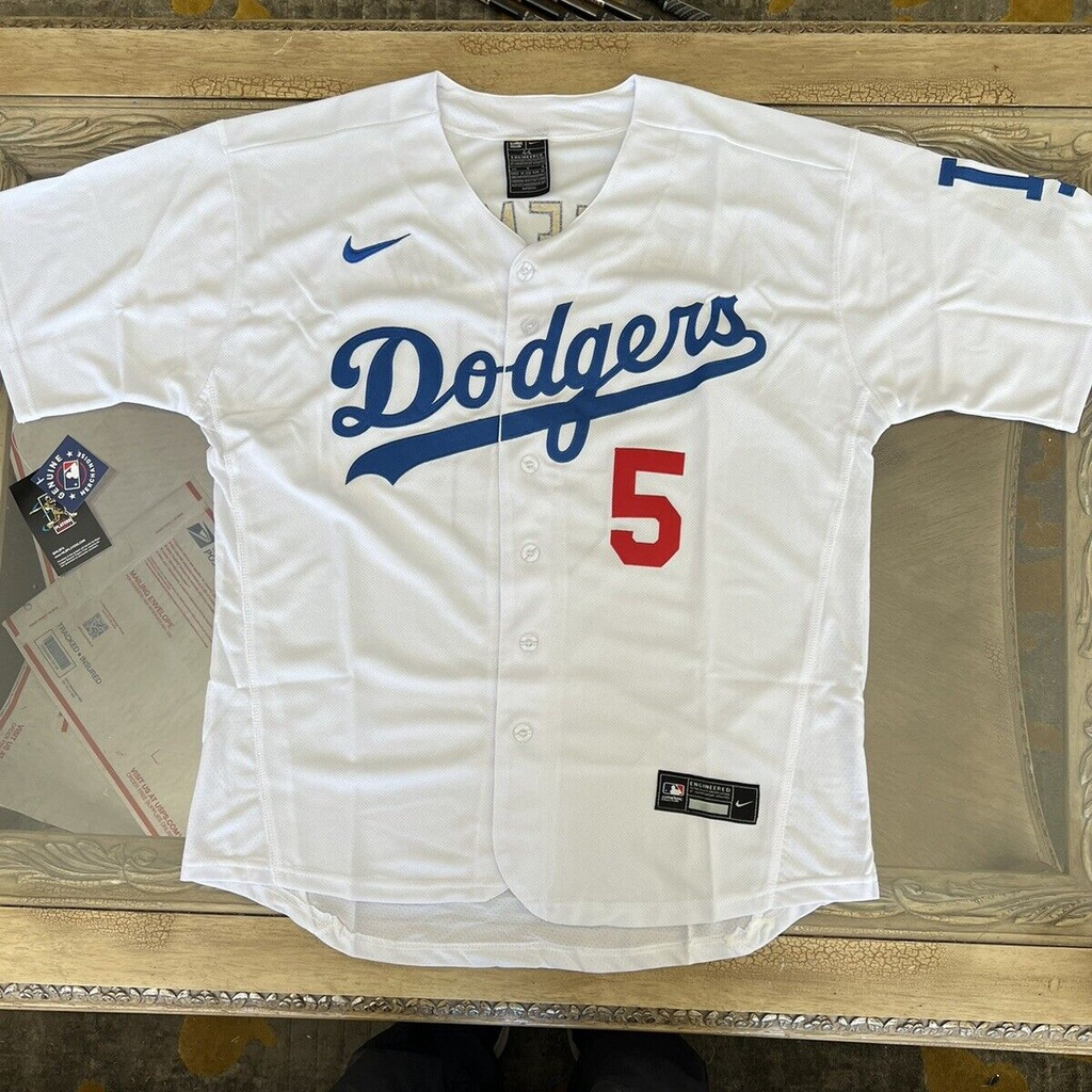 男式 2023MLB 襯衫洛杉磯道奇隊 5 Freddie Freeman 白色正品球員棒球衫球衣