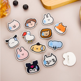 emoji流汗表情亞克力胸針可愛卡通小動物徽章配飾