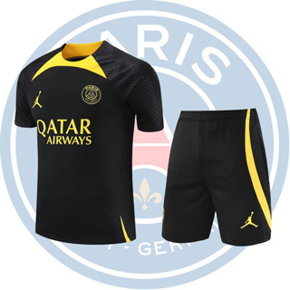 2023-24 巴黎短袖足球球衣黑色訓練服 PGS 足球球衣 S-2XL