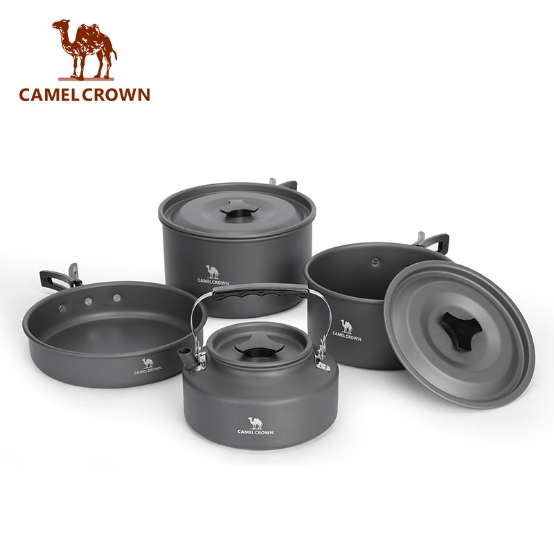 CAMEL CROWN 露營鍋具 便攜鋁合金廚具四件套