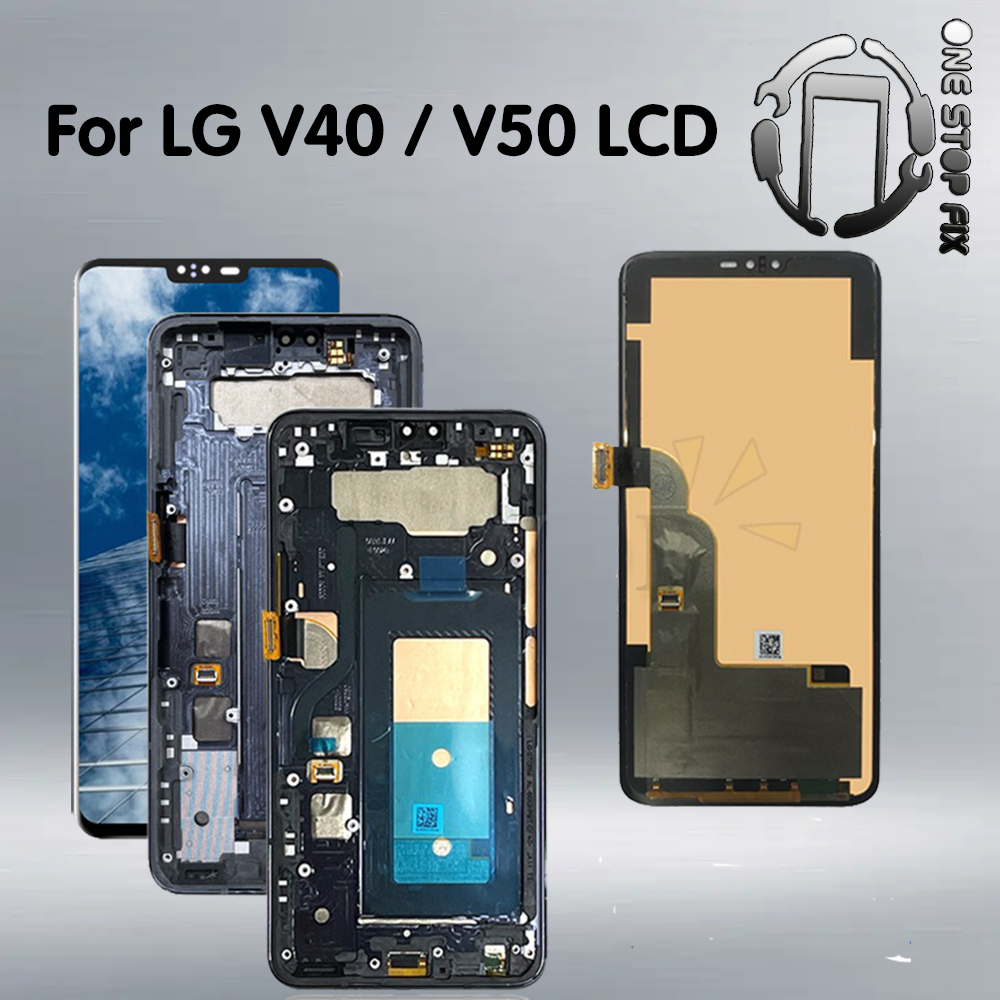 適用於 LG V50 V40 ThinQ V40 顯示器帶框架維修部件的 LG V50 液晶顯示器觸摸屏數字化儀組件更換