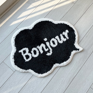 Bonjour可愛地毯黑白軟墊吸水防滑ins熱銷簡約浴室地毯北歐地墊
