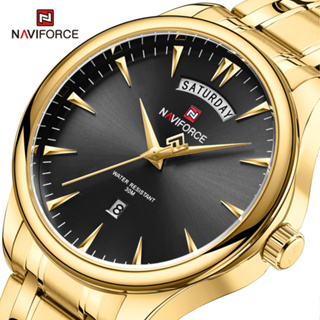 SEIKO Naviforce 9213 男士手錶時尚休閒金色黑色手錶模擬精工男士機芯手錶