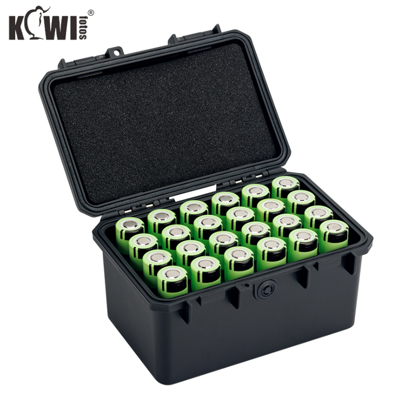 KIWI fotos 21700電池收納盒 IP67級防水防塵電池保護盒 24個裝大容量直插式21700電池盒