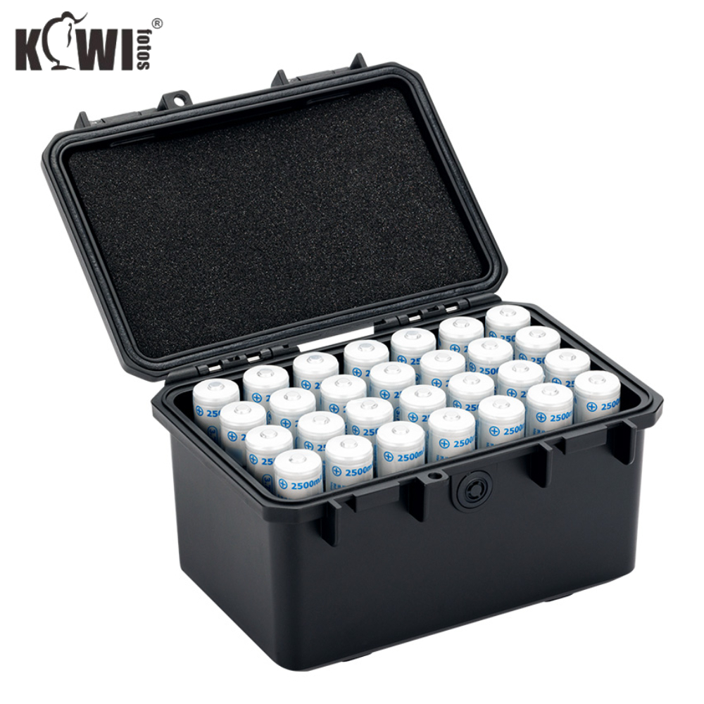 KIWI fotos 18650電池收納盒 IP67級防水防塵電池保護盒 28個裝大容量直插式18650電池盒
