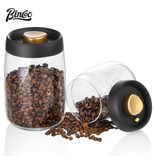 BINCOO 咖啡豆保存罐 玻璃密封罐 咖啡粉存儲 真空儲物罐 五穀雜糧收納罐 400ml/800ml/1200ml