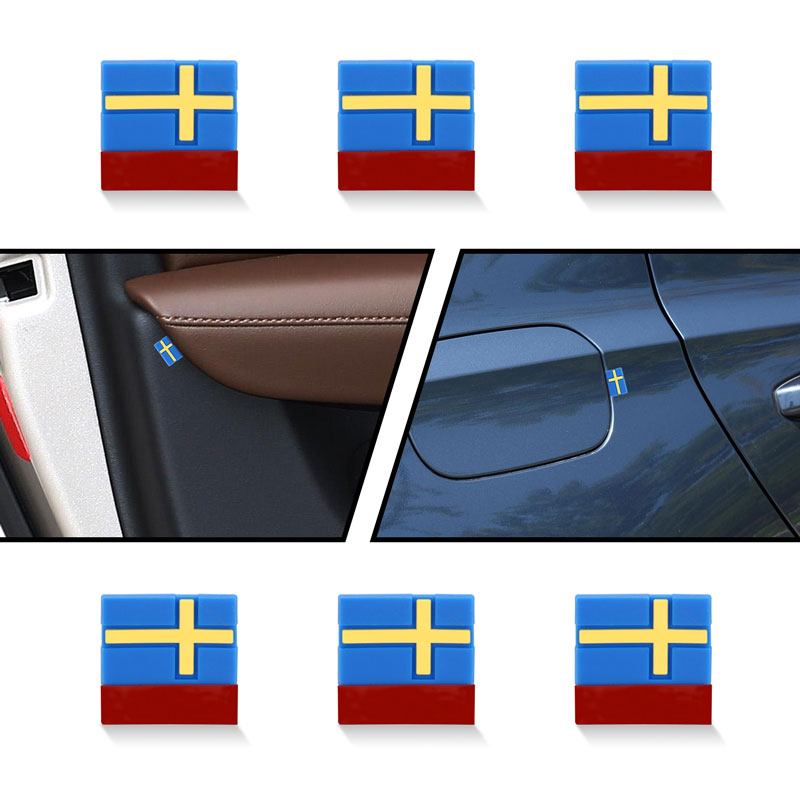 10 件裝瑞典瑞典國旗標誌車門標籤警告貼紙沃爾沃 V40 V60 XC40 XC60 XC90 S40 S90 的前格柵