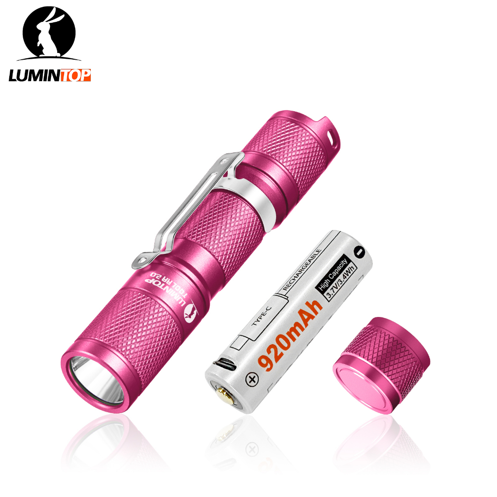 工具 AA 2.0 玫瑰(粉紅色)手電筒支持 14500 和 AA 電池 650 流明小尺寸用於 EDC 野營手電筒