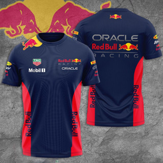 RED BULL 新款紅牛f1賽車3d T恤男女夏季短袖衛衣摩托車越野上衣
