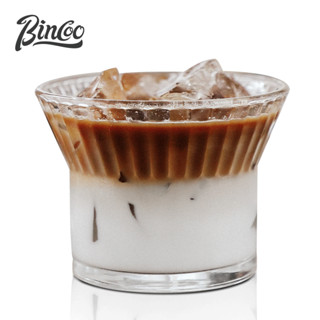 BINCOO 花朵創意咖啡杯 玻璃杯 拿鐵拉花杯 水杯 女高顏值家用威士忌杯 210ML