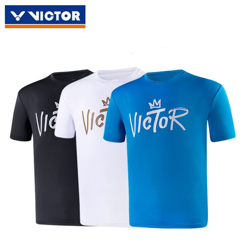 Victor 羽毛球 t 恤男式女式新款 t 恤高品質防起球比賽訓練上衣
