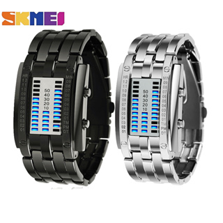 時刻美 SKMEI 腕表 二進制鎢鋼表 50M防水LED表 男錶 女錶 情侶對錶 創意手錶 學生手錶 7093