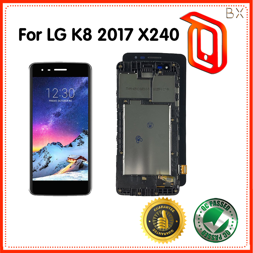 X240 lcd 適用於 LG K8 2017 顯示器,帶框架觸摸屏,適用於 LG K8 X240 液晶數字化儀組件更換
