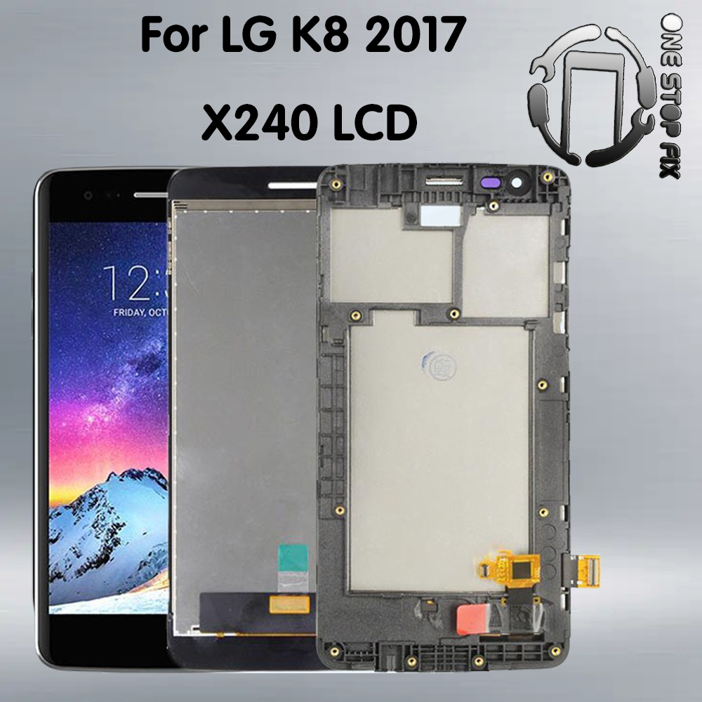 適用於 LG K8 2017 X240 LCD 顯示屏觸摸屏數字化儀組件更換帶框架適用於 LG MS210 X240 L