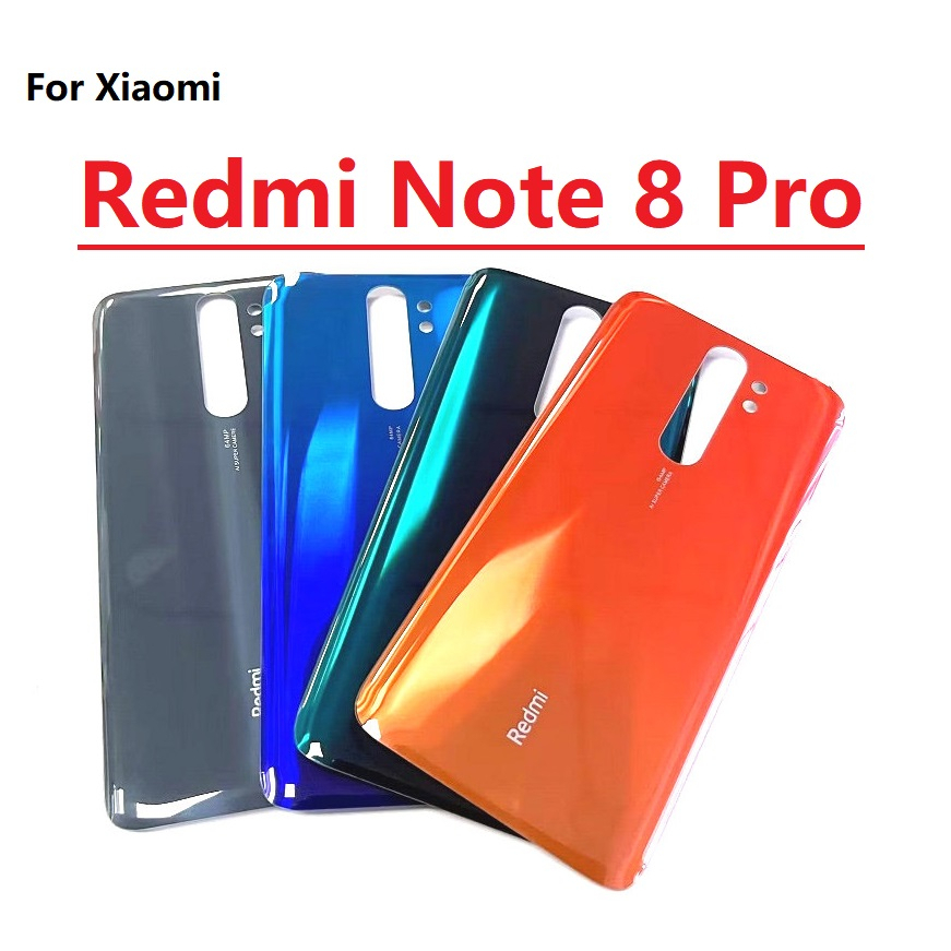 REDMI XIAOMI 全新玻璃後蓋適用於小米紅米 Note 8 Pro 電池外殼,帶 LOGO 和背膠外殼更換部件