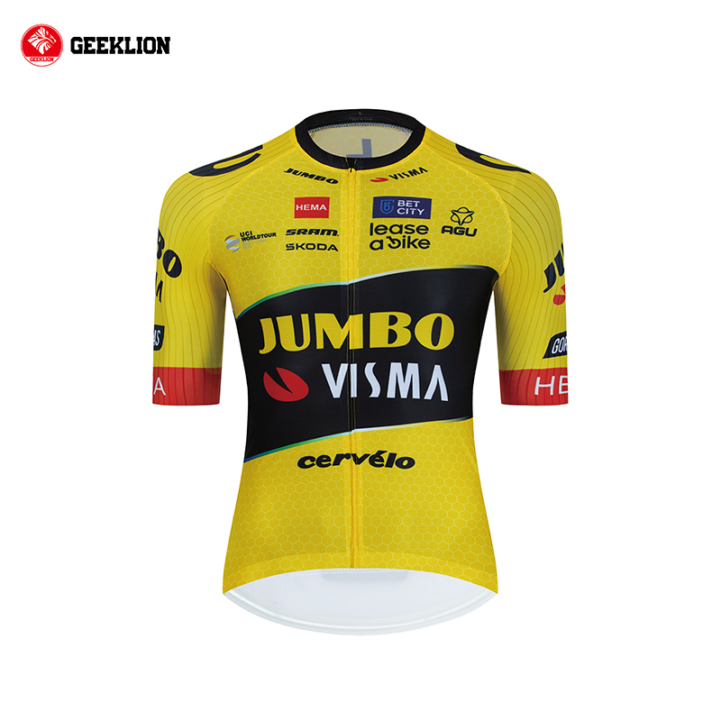 2023 World Tour PRO Team Jumbo-Visma 騎行服無縫 Aero Fit 夏季短袖自行車服