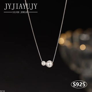 Jyjiayujy 100% 純銀 S925 項鍊 4MM 6MM 白色貝殼珍珠韓式時尚風格休閒優雅日常時尚女士防過敏高