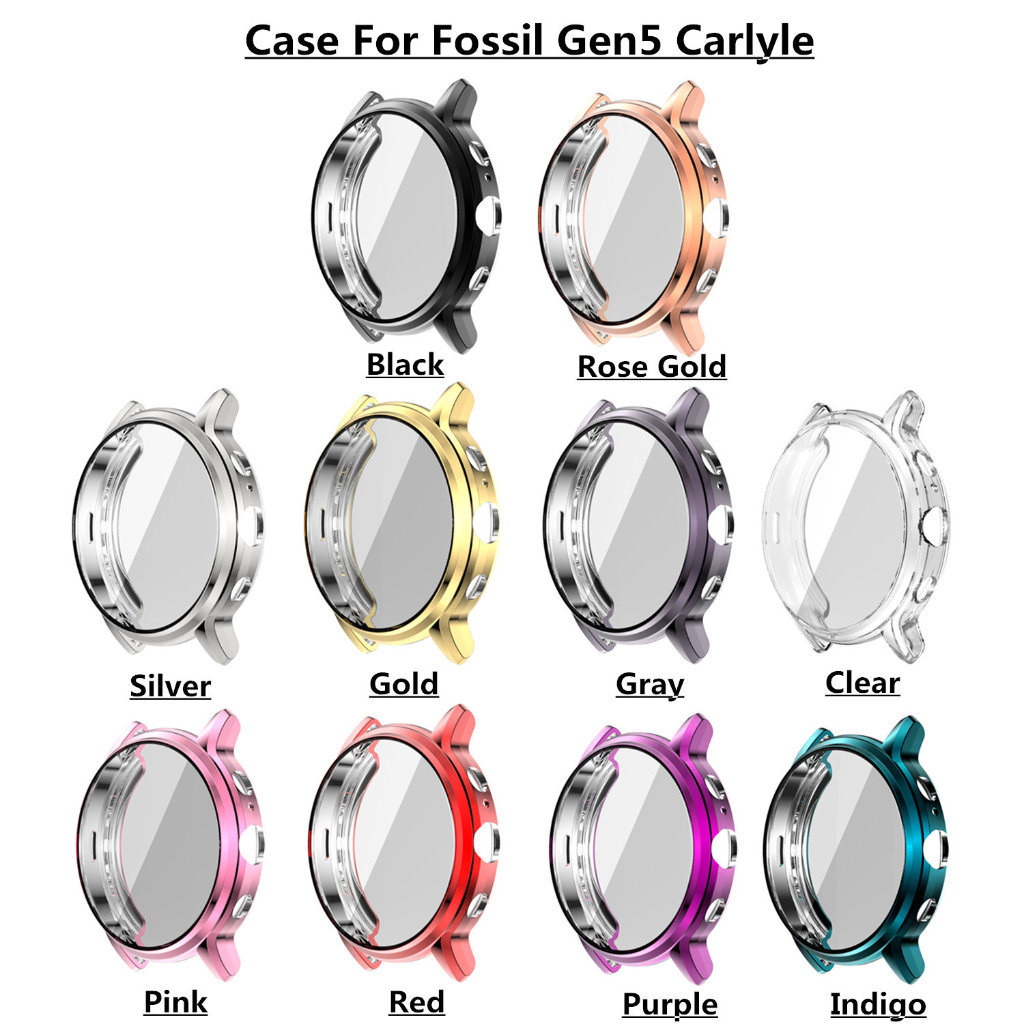 適用於化石Fossil Gen 5 Carlyle手錶殼 全包TPU電鍍保護套gen5錶殼