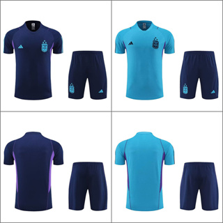 2023-24 阿根廷短袖足球球衣訓練球衣球衣套裝足球球衣尺寸 S-2XL
