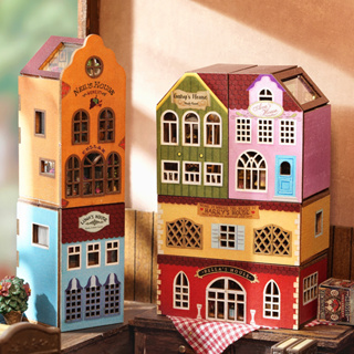 智趣屋diy小屋積木小鎮手工建築小房子模型場景玩具生日禮物