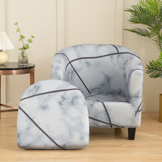四季款圓椅套坐墊套 單人沙發套 北歐簡約圓椅子套 彈力 防塵 可機洗 不起球 幾何星空圖案 克萊因藍 居家裝飾