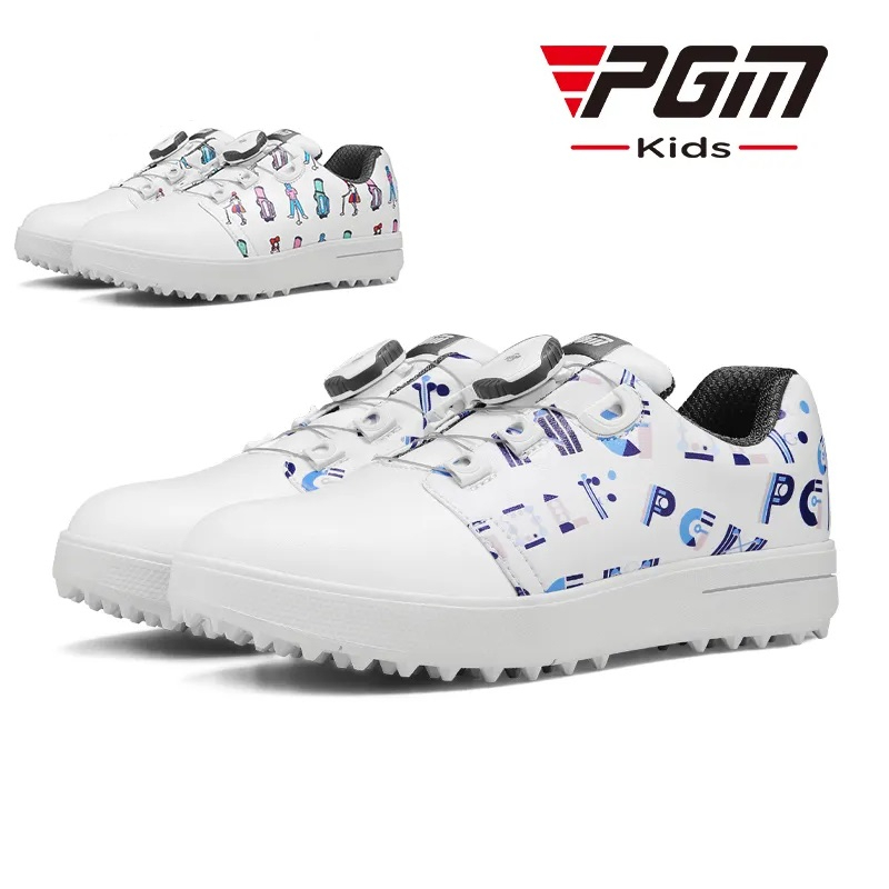 Pgm GOLF Knob 鞋帶印花運動鞋防水兒童運動鞋帶防滑鞋底 XZ241