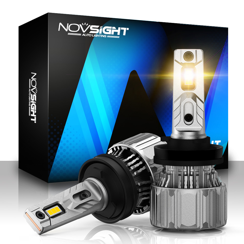 Novsight 汽車LED大燈燈泡 N50 H11 3000K黃色光 15000lm 70w 一對 LED霧燈