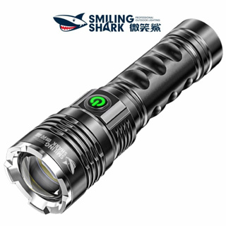 微笑鯊正品 E512 強光手電筒 P70 5000LM Led手電筒 USB充電變焦防水超亮家用應急夜路長續航照明燈